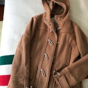 Roots Canada camel wool toggle coat
